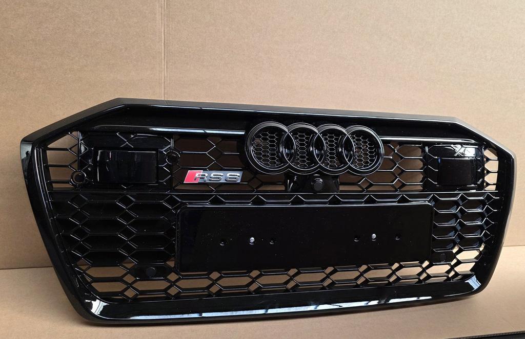 Grill Audi A6 C8 4K S-line S6 RS6 LOOK GRILLE HOOGLANS ZWART, -, Voor, Nieuw, Bumper