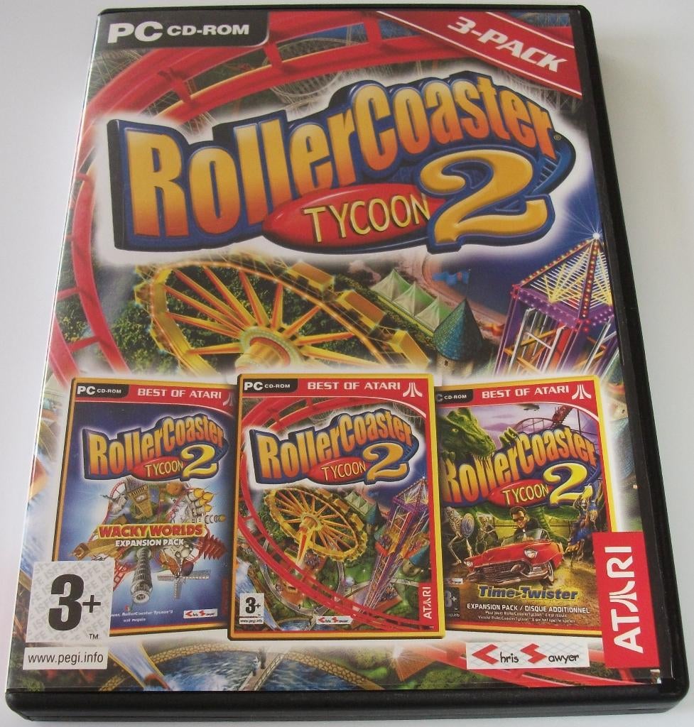 PC Game *** ROLLERCOASTER TYCOON *** 3-Disc Thrill Pack, Alle leeftijden, Ophalen of Verzenden, Zo goed als nieuw, Boxset