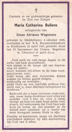 Bullens Maria 1898 Middelbeers 1965 Eindhoven, Ophalen of Verzenden, Bidprentje