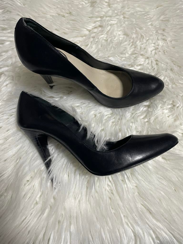 Zwart leren ZARA pumps  pumps maat 37, Ophalen of Verzenden, Gedragen, Zwart, Schoenen met lage hakken