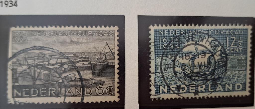 Nederland 1934 nvph 267/268 gest.(Davo), Ophalen of Verzenden, T/m 1940, Gestempeld