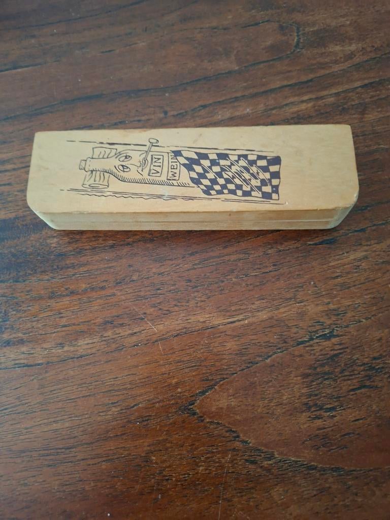 Vintage   franse wijnthermometer  in  houte doos, Verzamelen, Ophalen of Verzenden, Zo goed als nieuw, Frankrijk, Rode wijn