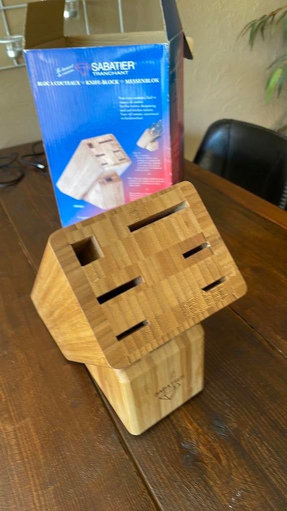 Houten Sabatier messenblok, Ophalen of Verzenden, Zo goed als nieuw
