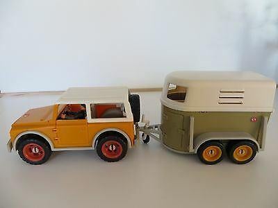 Schleich jeep met paardentrailer, Ophalen of Verzenden, Gebruikt, Paard, Beeldje of Figuurtje