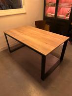 Moderne eettafel met metalen poten 160x90x75cm, Ophalen, Gebruikt, 50 tot 100 cm, Vier personen