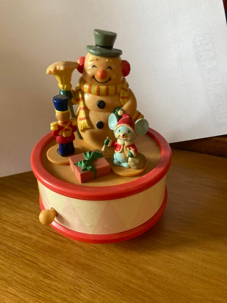 Sneeuwpop muziekdoosje, Antiek en Kunst, Curiosa en Brocante, Ophalen of Verzenden