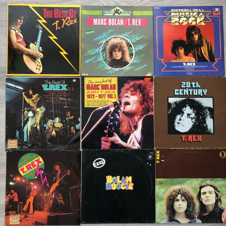 Marc Bolan T-Rex / Tyrannosaurus Rex - set van 9 x vinyl LP, Cd's en Dvd's, Vinyl | Rock, Gebruikt, Poprock, 12 inch, Ophalen of Verzenden