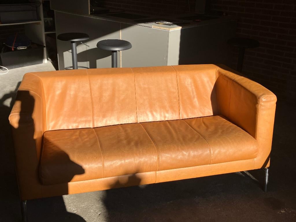 2 zits leren gerard van den berg bank, Ophalen, Gebruikt, 150 tot 200 cm, Tweepersoons