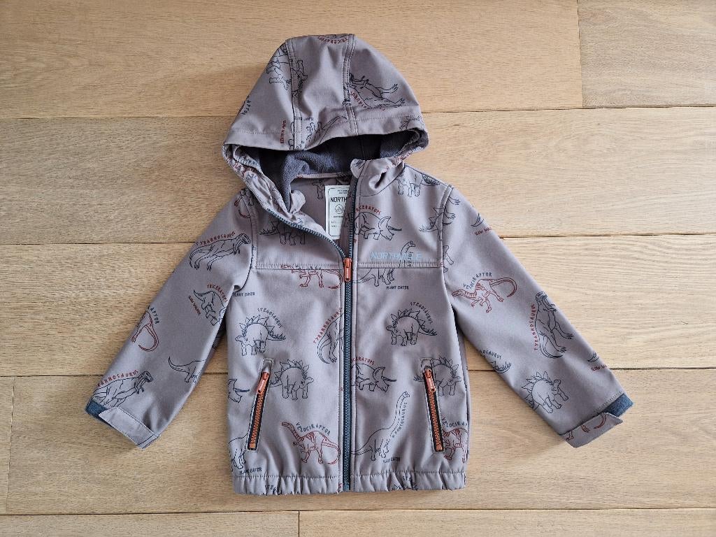 Softshell jas bruin dino’s maat 110, Ophalen of Verzenden, Gebruikt, Jongen, Jas