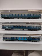 3 Roco personen rijtuigen NS plan W blauw, Gebruikt, Gelijkstroom of Wisselstroom, Wagon, Ophalen of Verzenden