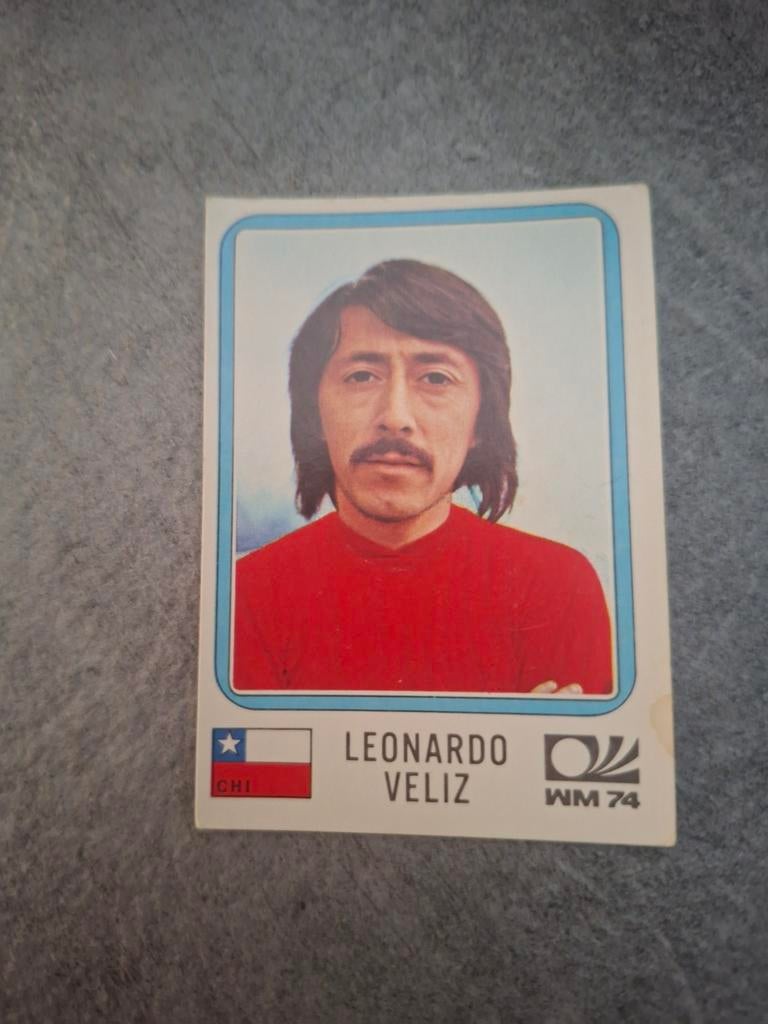 Panini sticker WK 74 München. Speler Leonardo Veliz Chili., Verzenden, Zo goed als nieuw, Sticker