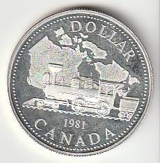 1  dollar  1981  Canada. km. 130   unc, Ophalen of Verzenden, Noord-Amerika, Losse munt, Zilver