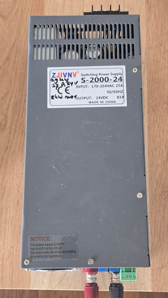 ZJIVNV S-2000-24 Voeding 220V AC 24V DC, Ophalen of Verzenden, Gebruikt