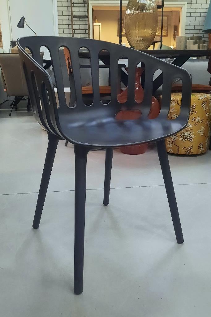 2x leuke design stoel tuinstoel GABER modern Basket, Huis en Inrichting, Stoelen, Ophalen, Twee, Stof, Zwart