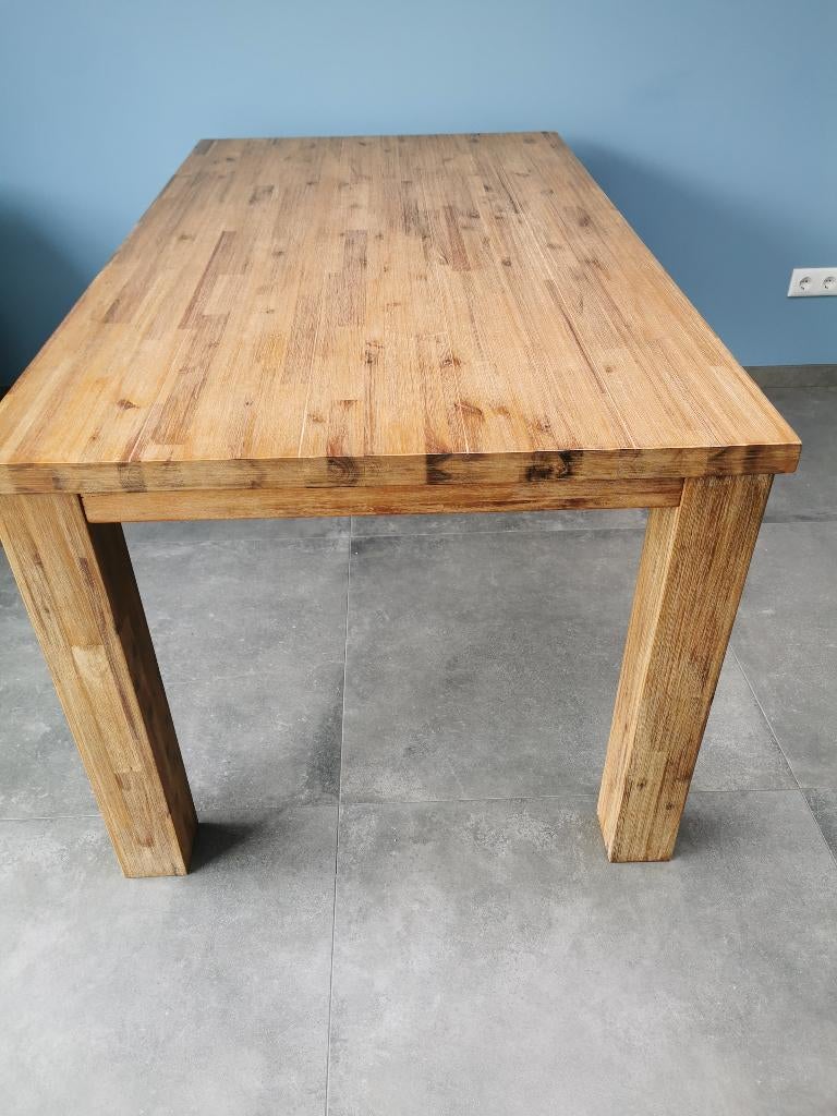 Eettafel acacia hout 160x90 cm., Ophalen, 50 tot 100 cm, Zo goed als nieuw, Vijf personen of meer