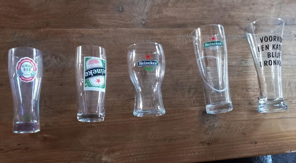 Diverse heineken bierglazen, Ophalen of Verzenden, Zo goed als nieuw, Glas of Glazen, Heineken