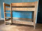 Steigerhouten Stapelbed incl. lattenbodems en matrassen, Ophalen, Gebruikt, Eenpersoons, 160 tot 180 cm