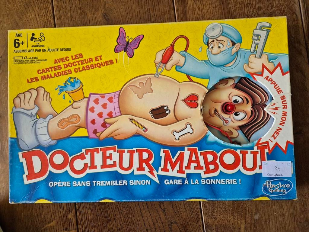 Bordspel Dokter Bibber, Een of twee spelers, Ophalen of Verzenden, Gebruikt, Hasbro