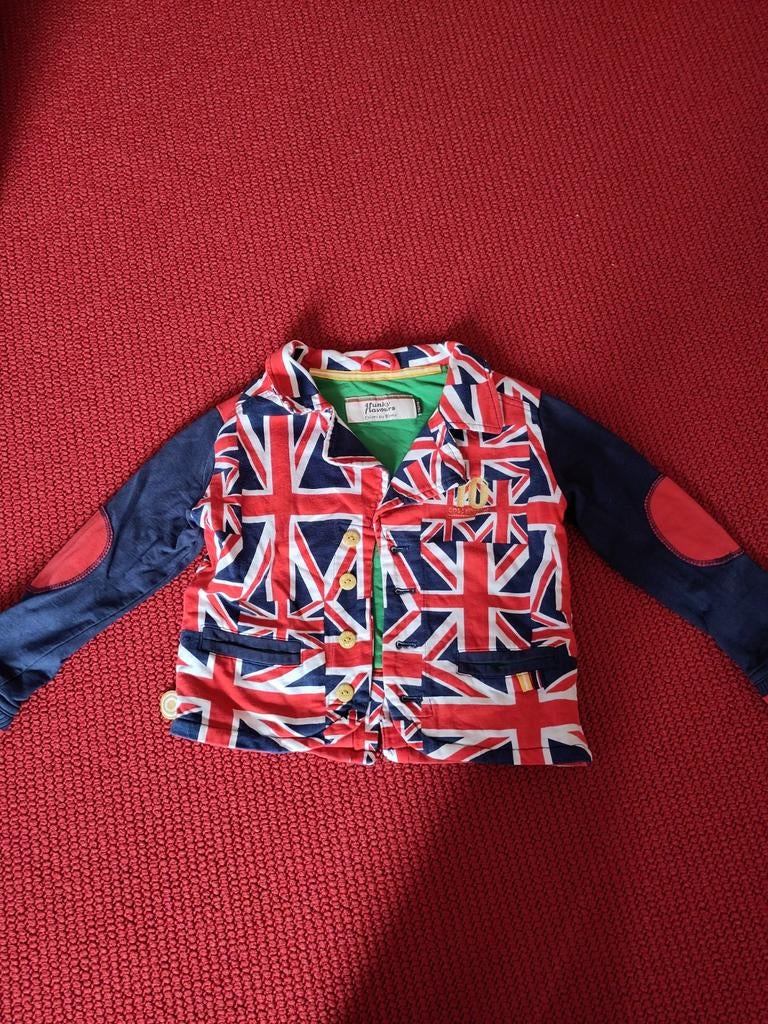 4funkyflavours jasje met Union Jack print, maat 110/116, Gebruikt, Jongen of Meisje, Ophalen of Verzenden, Jas