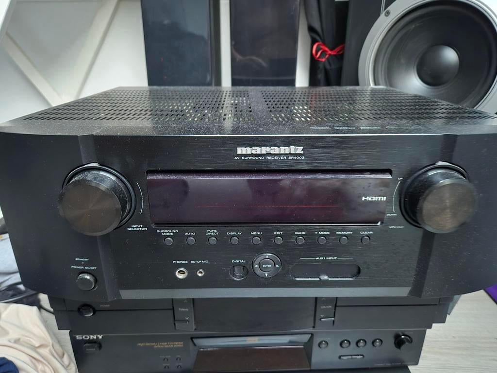 Marantz SR4003 AV Surround Receiver - Zwart, Gebruikt, 60 tot 120 watt, Ophalen, Marantz
