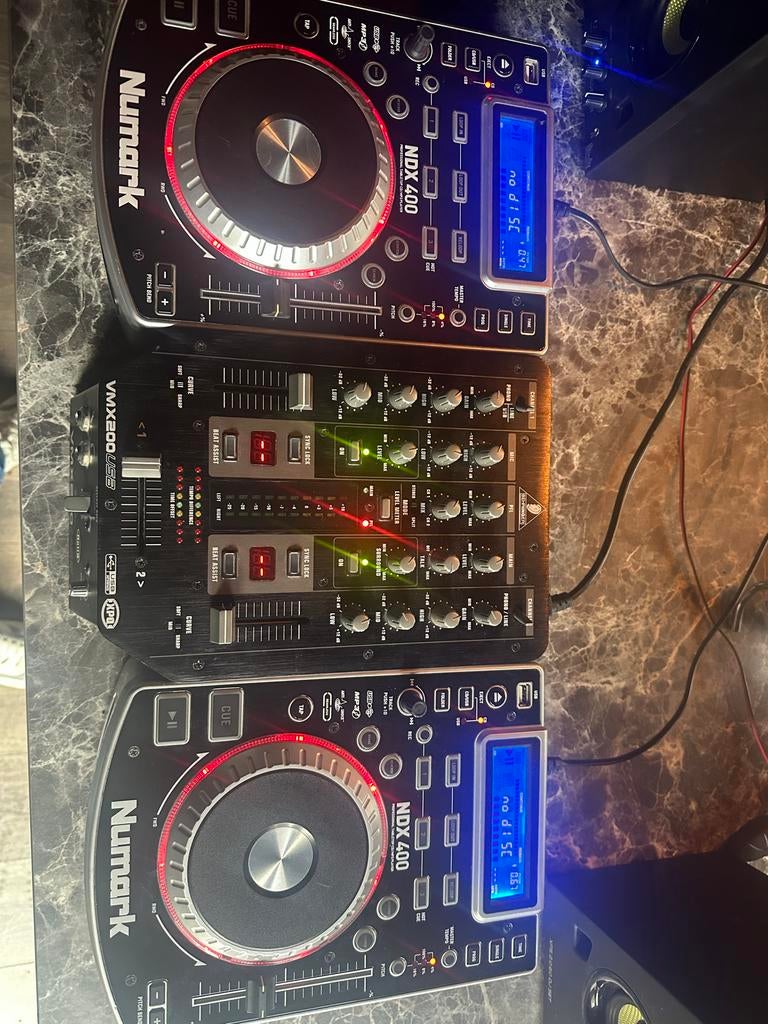 Numark NDX 400 DJ-set met Behringer mixer en Hercules speake, Ophalen of Verzenden, Gebruikt, Dj-set, Numark