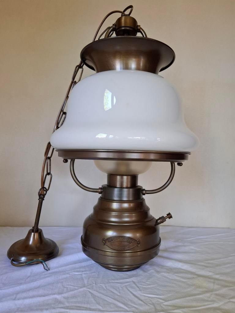 Antieke American Coop Olie Lamp - Hanglamp 1850, Antiek en Kunst, Ophalen of Verzenden