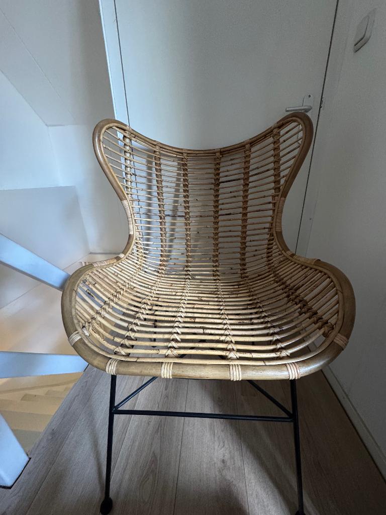 Rotan stoel, Huis en Inrichting, Fauteuils, Ophalen, Zo goed als nieuw, 75 tot 100 cm, 50 tot 75 cm