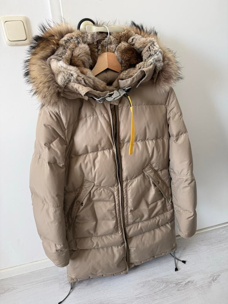 Parajumpers Long Bear Jas - Beige, Kleding | Dames, Jassen | Winter, Ophalen of Verzenden, Zo goed als nieuw, Maat 38/40 (M), Beige