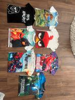 Set van 7 T-shirts maat 122/128: Angry Birds, Fortnite, Disn, Ophalen of Verzenden, Gebruikt, Jongen, Setje