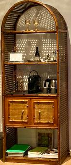 Rotan/Bamboe vitrinekast, Ophalen, Gebruikt, Met deur(en), Minder dan 150 cm