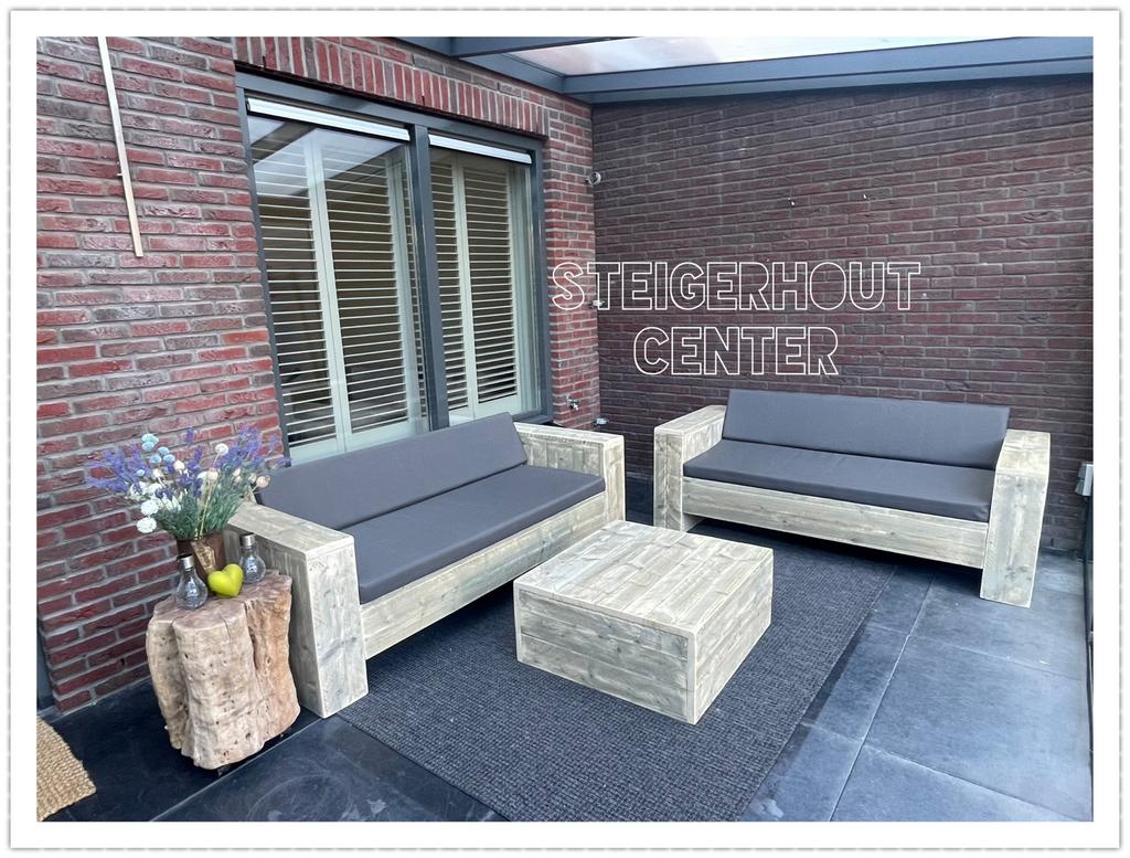 ACTIEMAAND! Steigerhout Lounge Set Bank Terras Tuin Meubelen, Tuin en Terras, Verzenden, Nieuw, Steigerhout, Loungeset