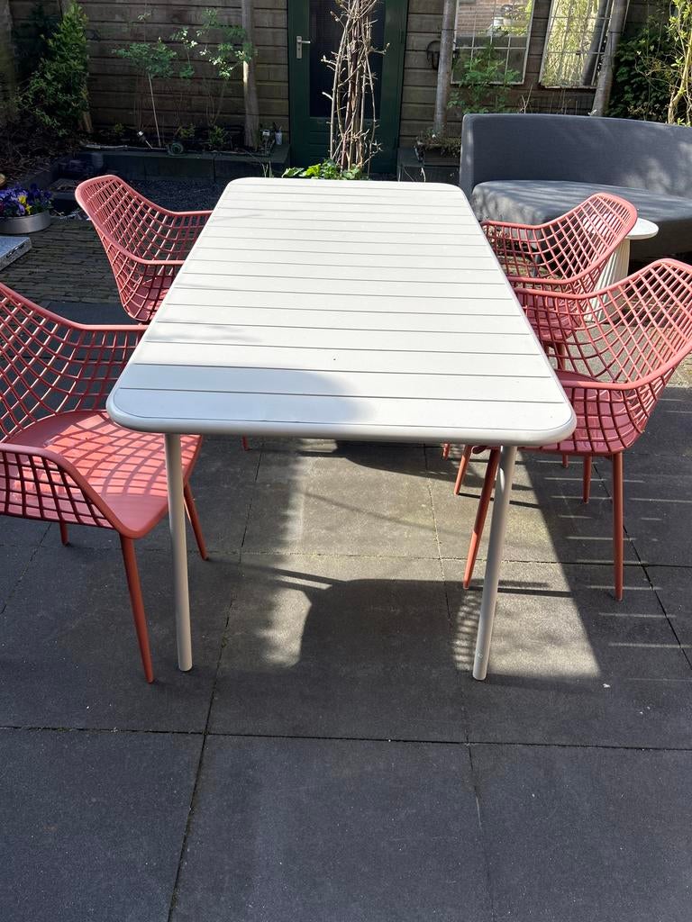 Moderne metalen tuintafel 180x90 cm - Nieuwstaat, Ophalen, Zo goed als nieuw, Rechthoekig, Metaal