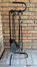 Haardstel zwart met standaard, Ophalen of Verzenden, Gebruikt, Vrijstaande haard, Houthaard