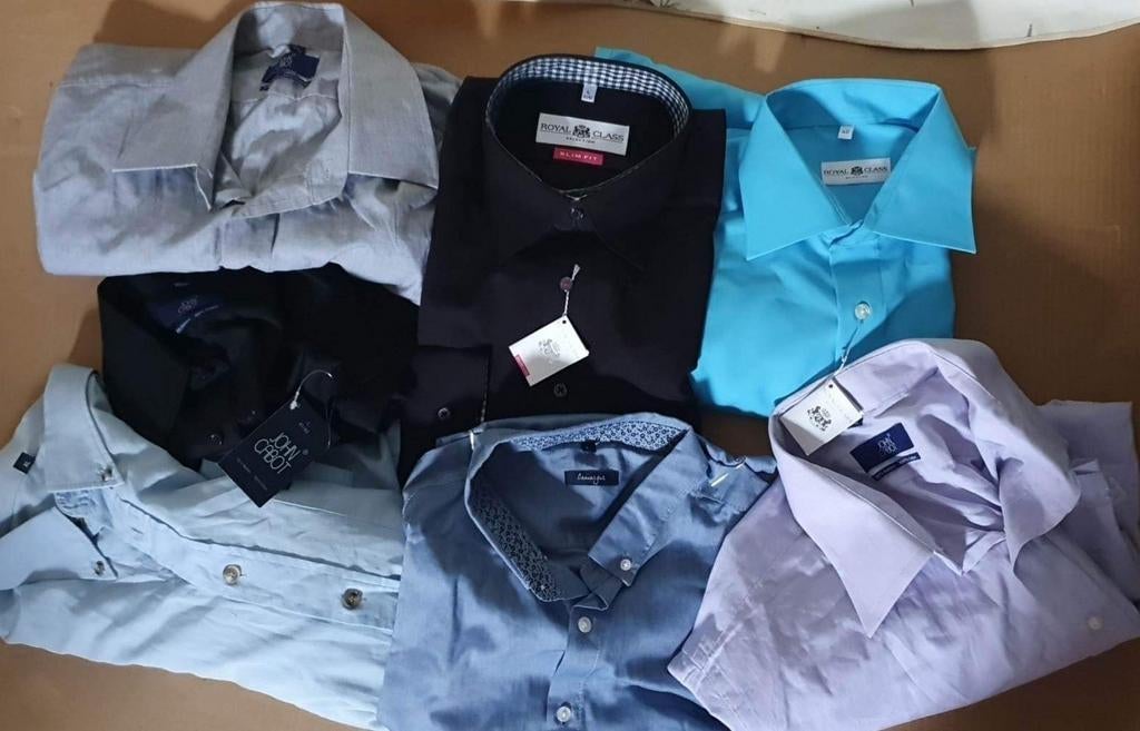 7 Merk Overhemden. Nieuw. Royal Class, Melka, J. Cabot., Kleding | Heren, Ophalen of Verzenden, Nieuw, Blauw