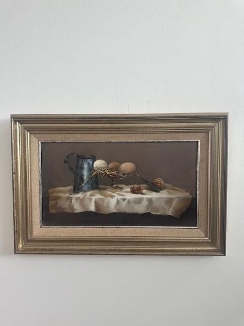 Schilderij-Stilleven zeer realistiche voorstelling., Antiek en Kunst, Ophalen of Verzenden