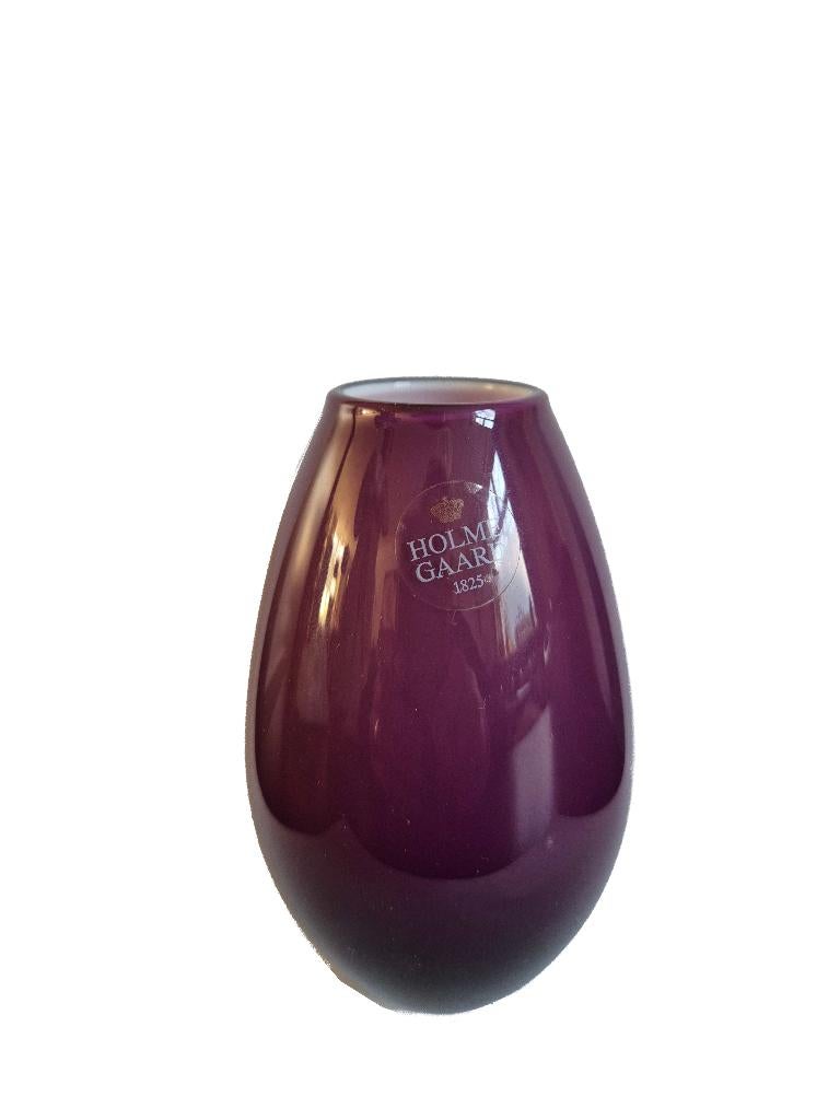 Prachtig vintage mond geblazen Holmegaard Deens design vaas, Gebruikt, Overige kleuren, Ophalen of Verzenden, Glas