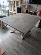 Jorg steigerhouten eettafel vierkant, Ophalen, Rechthoekig, 100 tot 150 cm, 100 tot 150 cm