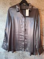 Opus glansstof blouse 100% viscose maat: 38 ruim!, Maat 38/40 (M), Nieuw, Ophalen of Verzenden, Grijs