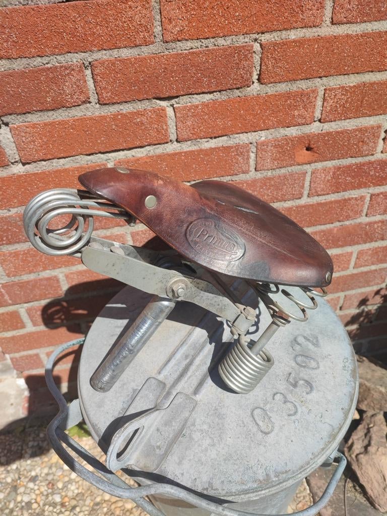 Vintage Lepper Primus Leren Fietszadel, Ophalen of Verzenden, Gebruikt, Zadel