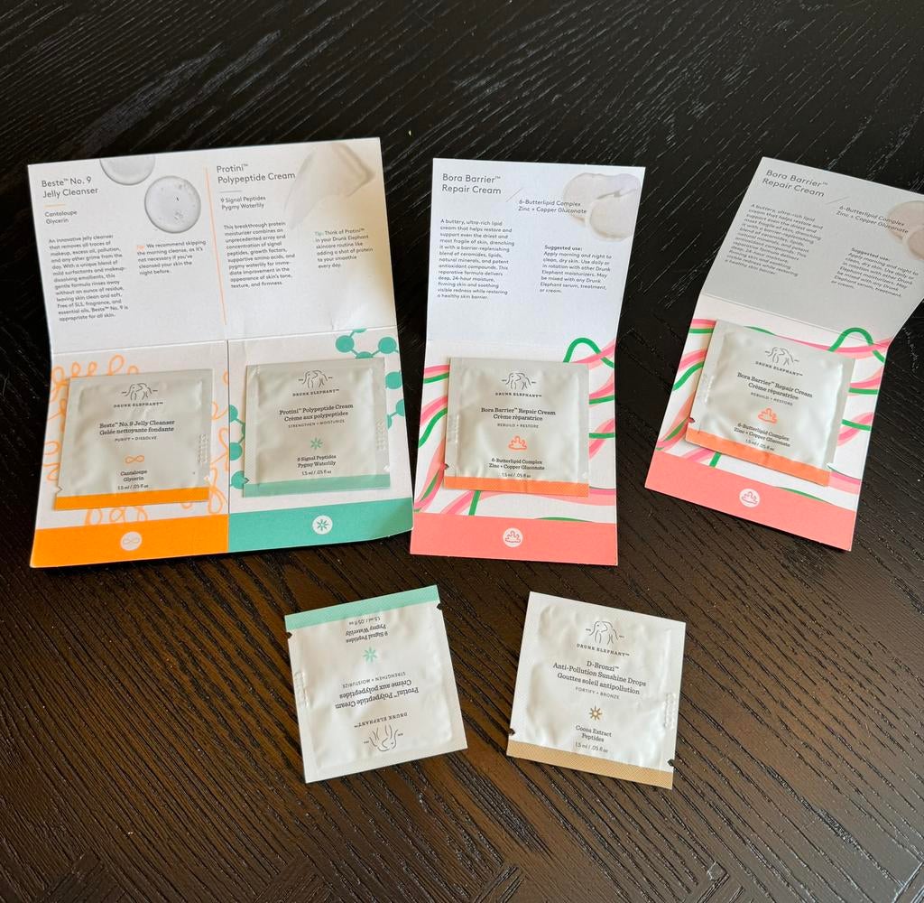 Drunk Elephant samples 6 stuks nieuw, Ophalen of Verzenden, Nieuw, Gehele gezicht