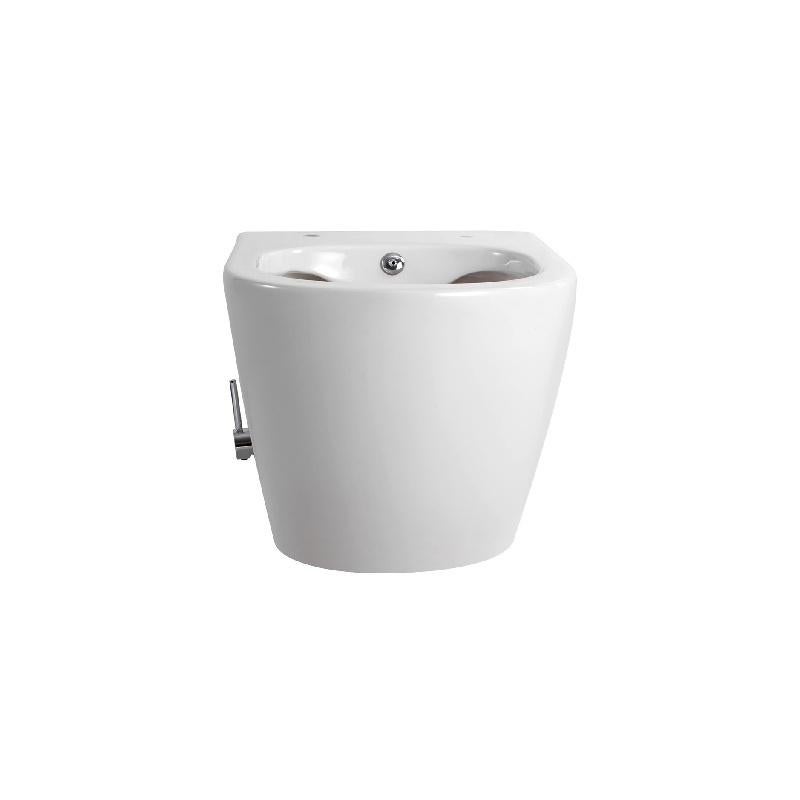 Wandcloset Darlo met bidet koud/warm en toiletbril, wit, Verzenden, Nieuw, Rvs, Toilet