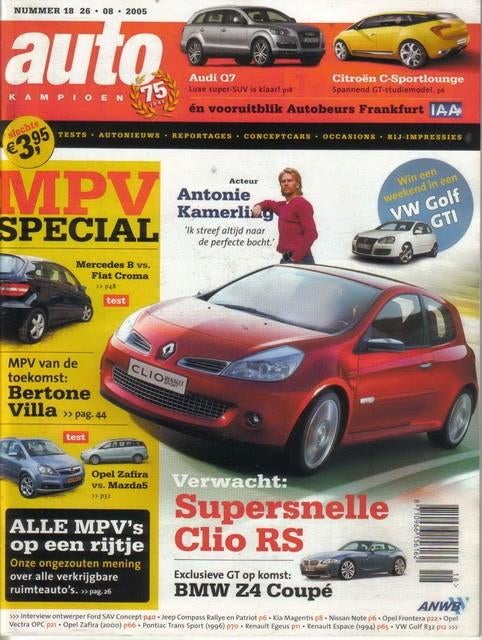 Autokampioen 18 2005 : Audi Q7 - VW Golf R32 - Opel Zafira, Ophalen of Verzenden, Gelezen, Algemeen