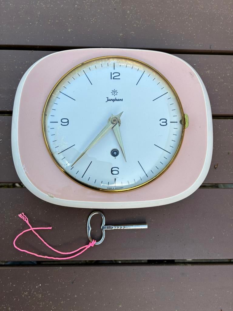 Vintage porseleinen keukenklok van Junghans, Ophalen of Verzenden