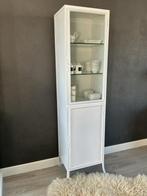 Buffetkast Voorraad Kast Wit / Metaal / Glas, Ophalen of Verzenden, Zo goed als nieuw