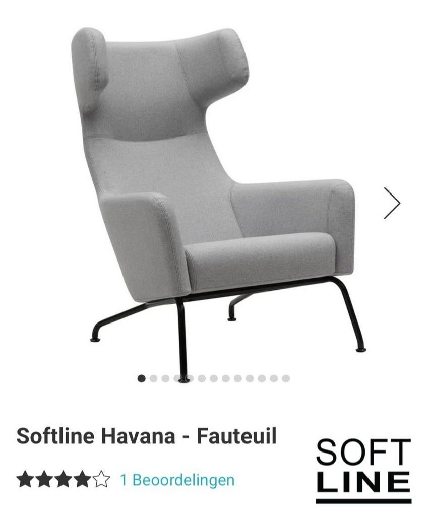 Softline Havana fauteuil, grijs, Huis en Inrichting, Fauteuils, Ophalen, Gebruikt, 75 tot 100 cm, 75 tot 100 cm
