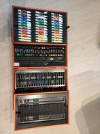 Uitgebreide schilder-/tekenset in houten koffer, Hobby en Vrije tijd, Schilderen, Ophalen, Gebruikt, Overige typen