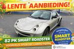 Smart roadster 82pk turbo cabrio zuinig stuurbekrachtiging, Automaat, Achterwielaandrijving, Gebruikt, Zwart