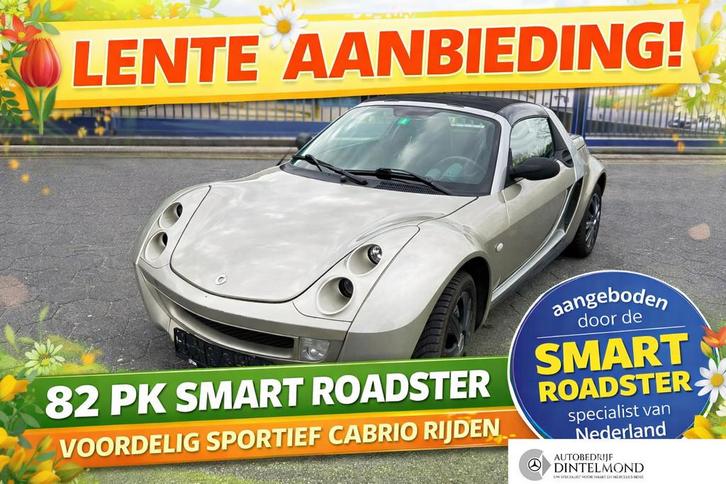 Smart roadster 82pk turbo cabrio zuinig stuurbekrachtiging, Auto's, Smart, Bedrijf, Te koop, Roadster, ABS, Airbags, Alarm, Centrale vergrendeling