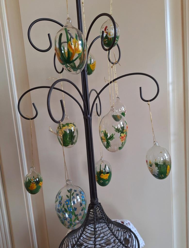 Handbeschilderde glazen paaseieren, Ophalen of Verzenden