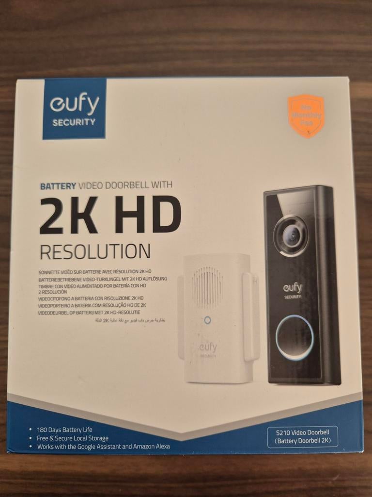 Eufy deurbel + chime met SD-kaart, Ophalen of Verzenden, Bewegingsdetectiesensor, Zo goed als nieuw, Draadloos
